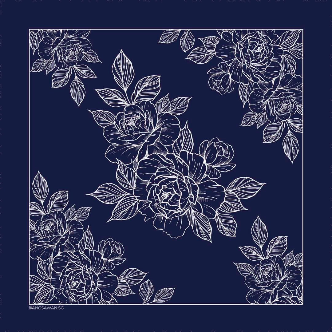 Rosa Square in Dark Blue