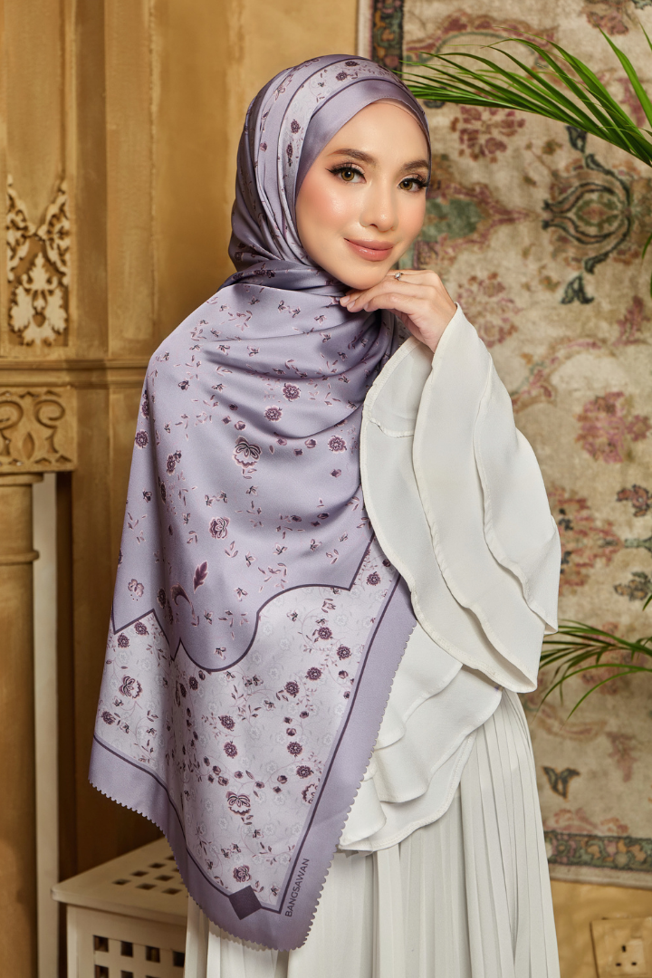 Mihrab Shawl in Dusty Purple